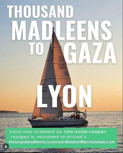 1000 Madleens To Gaza - affiche du groupe local de Lyon