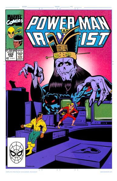 A miniaturized Power Man and Iron Fist attempt to regroup and avoid a zombified Chinese Emperor in this tribute to 80's Marvel comics covers.