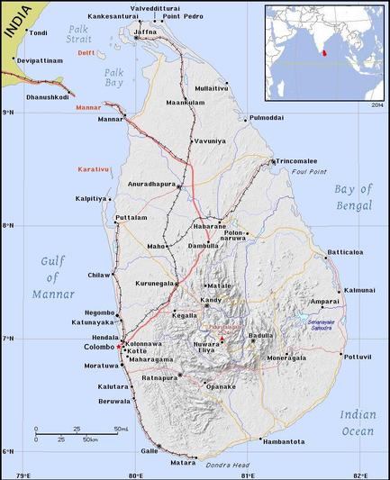 A map showing the location of Sri Lanka
Credit https://ian.macky.net/pat/