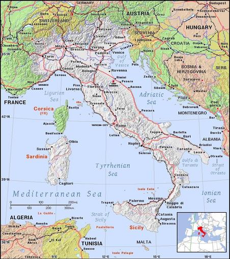 A map showing the location of Italy
Credit https://ian.macky.net/pat/
