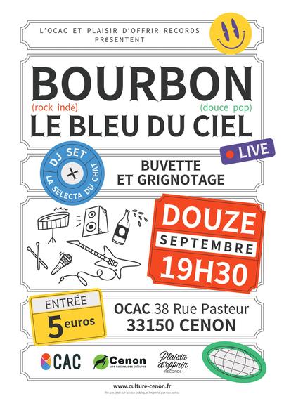 Affiche d'une soirée concert à Cenon, métropole de Bordeaux.