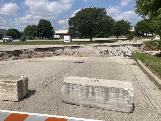 A broken road.