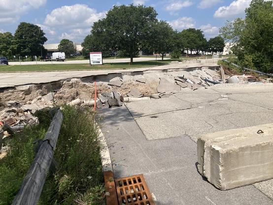 A broken road.