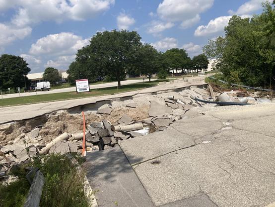 A broken road.