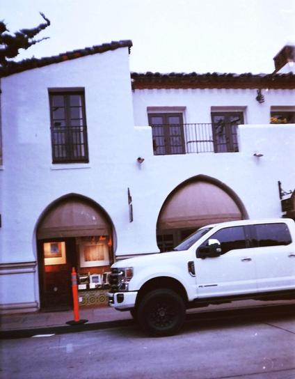 White car in evening Carmel