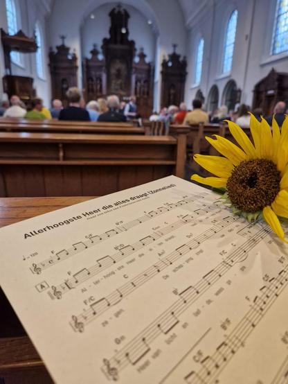 Liedblad Zonnelied met zonnebloem