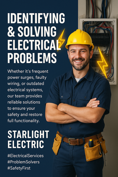 smiling starlight electric electrician generated through ai with a yellow safety cap