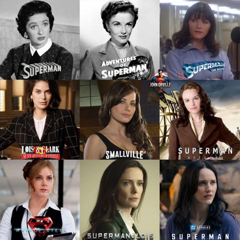 A montage of several different actresses to play the role of Lois Lane, including Noel Neill and Phyllis Coates (who starred alongside George Reeves), Rachel Brosnahan, Amy Adams, Kate Bosworth, Margot Kidder, Teri Hatcher, Elizabeth Tulloch, and Erica Durance.