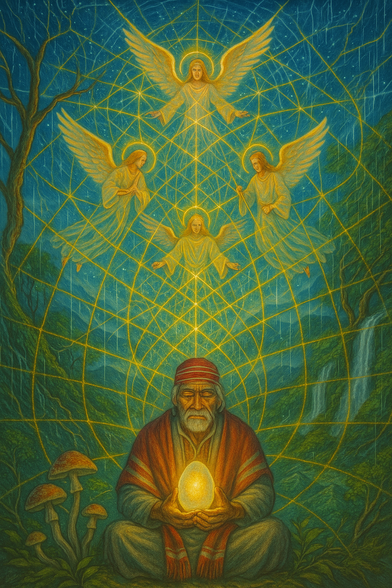 Sabio Mazateco recibiendo sacramentos para limpiar con el huevo. y en palabras de don Félix "es como una malla que atrapa lo negativo si se sabe trabajar con ella y deja pasar las bendiciones" Esta 'malla' puede ser y ha sido presenciada por muchas personas al tomar los sacramentos botánicos o fúngicos, o simplemente al practicar y vivir la fe viva en muchas tradiciones de la humanidad, desde devotos cristianos hasta practicantes avanzados taoistas o vajrayana que utilizan tecnicas especificas. 

La Mecánica cuántica estudia y reconoce a esta malla cosmica como 'Lattice' tal como aparece en los trabajos del neurocientífico y físico de campos Jacobo Grinberg.
