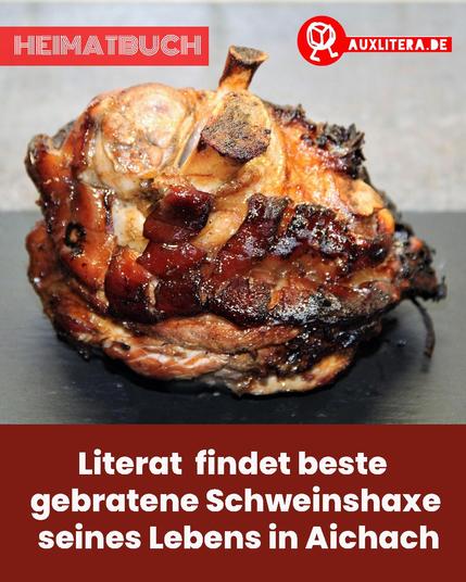 Eine gebratene Schweinshaxe auf einem Teller