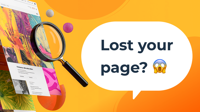 Magnifier in front of a calendar with the text "Lost your page?"