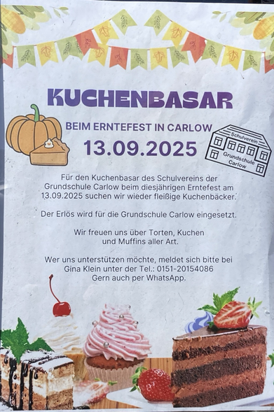 Plakat Erntefest 13.9. in Carlow