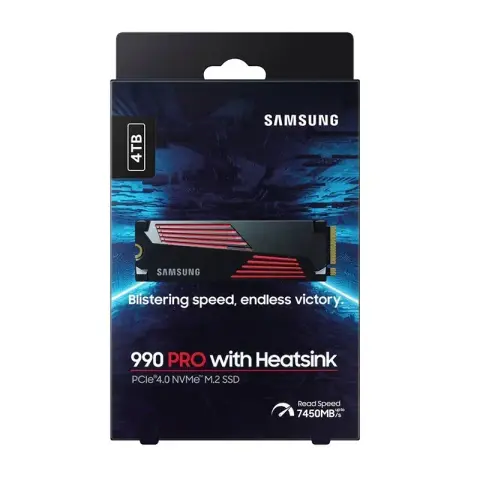 Samsung 990 PRO M.2 NVMe 4 To avec dissipateur – SSD PCIe 4.0 ultra-rapide pour PC et PS5