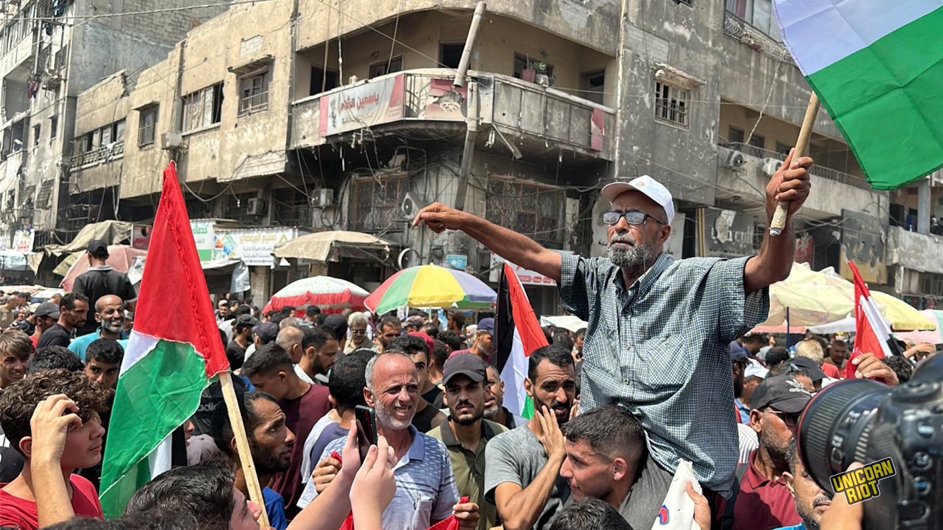Hundreds of Palestinians in Gaza City march against Israeli's war on Gaza and forced displacement - August 21, 2025