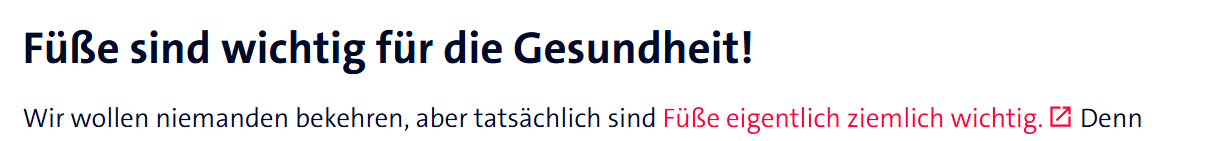 Füße sind wichtig für die Gesundheit! Wir wollen niemanden bekehren, aber tatsächlich sind Füße eigentlich ziemlich wichtig. 