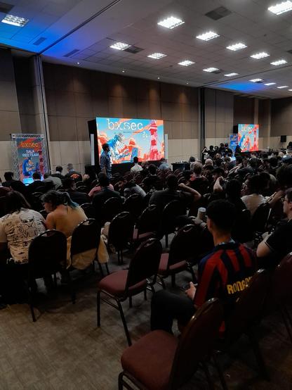 Apresentação da BxSec dentro das salas vermelha e azul