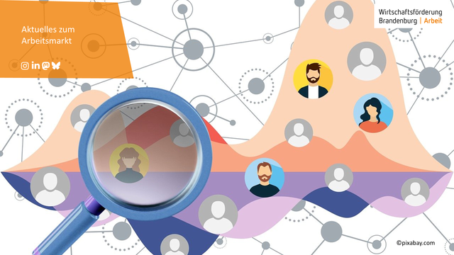 Bild: Lupe auf der Suche nach Kompetenzen
Bildbeschriftung: Aktuelles zum Arbeitsmarkt