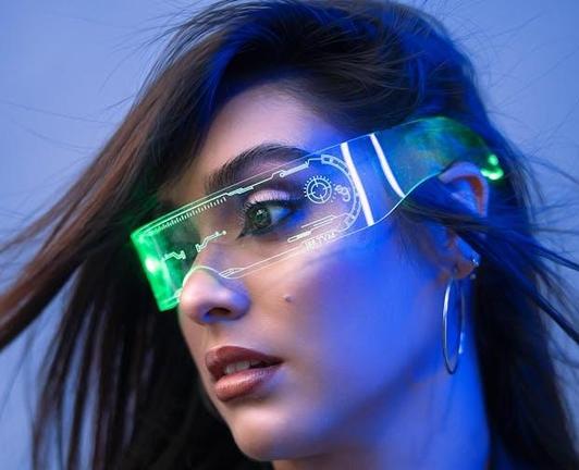 Augmented reality glasses on user