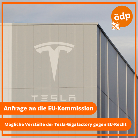 Das Bild zeigt eine Tesla-Fabrik.