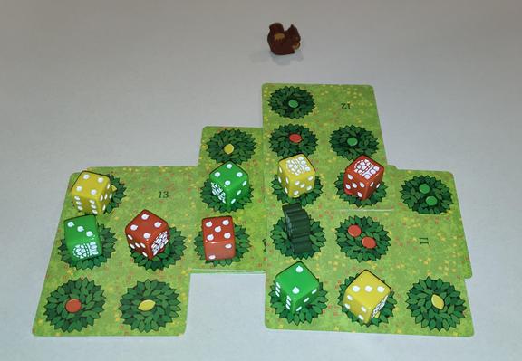 Endergebnis mit Schubkarre (15 Punkte) und zwei Obstkörben (je 10 Punkte)