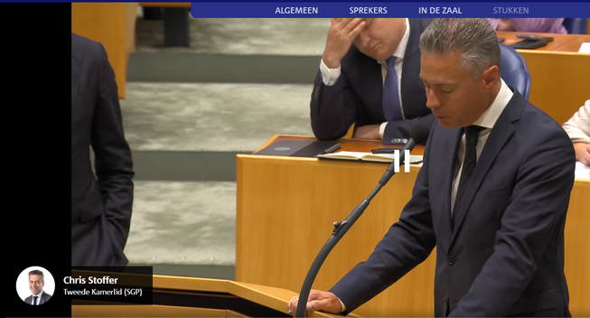 Chris Stoffer, SGP aan de interruptiemicrofoon