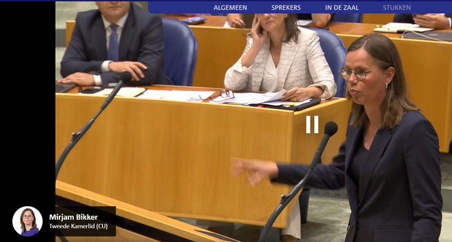 Mirjam Bikker (CU)  aan de interruptiemicrofoon