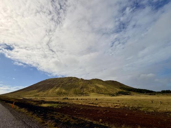 A mountain under a dramatic sky (I think this is Þorbjorn but not certain)