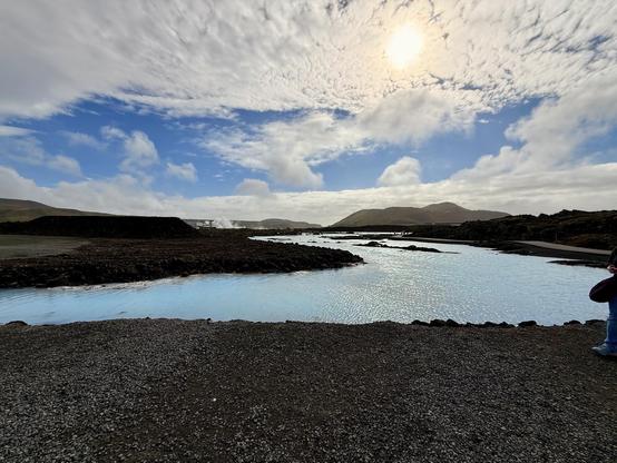 The outside of the Blue Lagoon with a lot of blue-white water