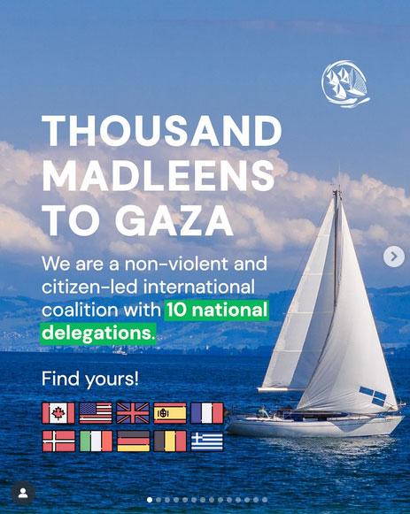 Thousand Madleens To Gaza, Une coalition citoyenne non violente internationale avec désormais 10 coordinations nationales. Votre pays n'est pas encore représenté ? Rassemblez vous et impulsez le mouvement !