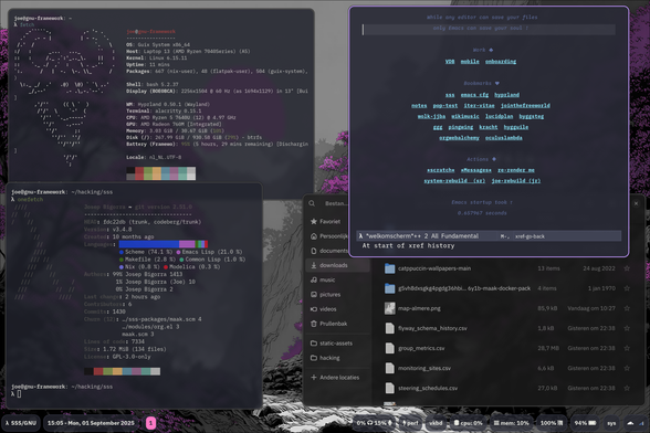 Terminals, welkomscherm on Emacs and Nautilus