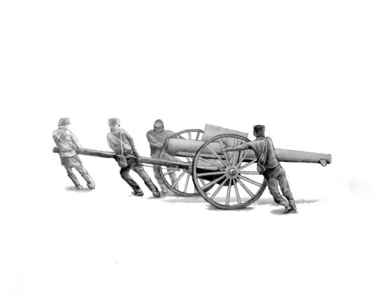 Soldats amb una bateria del 75.