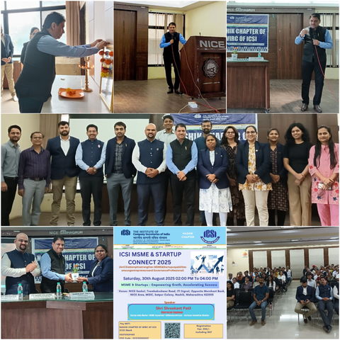 𝐒𝐡𝐫𝐞𝐞𝐤𝐚𝐧𝐭 𝐏𝐚𝐭𝐢𝐥 𝐂𝐡𝐚𝐦𝐩𝐢𝐨𝐧𝐬 𝐒𝐭𝐚𝐫𝐭𝐮𝐩 𝐄𝐜𝐨𝐬𝐲𝐬𝐭𝐞𝐦 𝐃𝐞𝐯𝐞𝐥𝐨𝐩𝐦𝐞𝐧𝐭 𝐰𝐢𝐭𝐡 𝐂𝐨𝐦𝐩𝐚𝐧𝐲 𝐒𝐞𝐜𝐫𝐞𝐭𝐚𝐫𝐢𝐞𝐬 𝐢𝐧 𝐍𝐚𝐬𝐡𝐢𝐤

Shreekant Patil spoke on MSME & Startup growth at 𝐖𝐈𝐑𝐂 𝐨𝐟 𝐈𝐧𝐬𝐭𝐢𝐭𝐮𝐭𝐞 𝐨𝐟 𝐂𝐨𝐦𝐩𝐚𝐧𝐲 𝐒𝐞𝐜𝐫𝐞𝐭𝐚𝐫𝐢𝐞𝐬 𝐨𝐟 𝐈𝐧𝐝𝐢𝐚 - 𝐈𝐂𝐒𝐈 𝐍𝐚𝐬𝐡𝐢𝐤 𝐂𝐡𝐚𝐩𝐭𝐞𝐫's capacity building event on August 30th, 2025 shared Startup India insights and government support schemes.

Read More: https://medium.com/@shreekant-patil-mentor/shreekant-patil-champions-startup-ecosystem-development-with-company-secretaries-in-nashik-3898067a35c6/ 

#StartupEcosystem #companysecretaries #ICSI #NashikChapter #capacitybuilding #Workshop #motivation #shreekantpatil #leadership #innovation 
