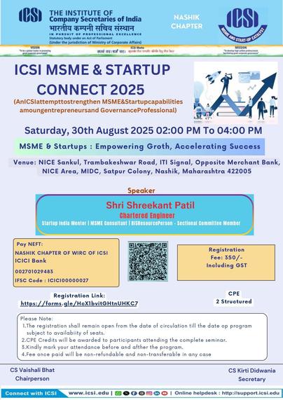 𝐒𝐡𝐫𝐞𝐞𝐤𝐚𝐧𝐭 𝐏𝐚𝐭𝐢𝐥 𝐂𝐡𝐚𝐦𝐩𝐢𝐨𝐧𝐬 𝐒𝐭𝐚𝐫𝐭𝐮𝐩 𝐄𝐜𝐨𝐬𝐲𝐬𝐭𝐞𝐦 𝐃𝐞𝐯𝐞𝐥𝐨𝐩𝐦𝐞𝐧𝐭 𝐰𝐢𝐭𝐡 𝐂𝐨𝐦𝐩𝐚𝐧𝐲 𝐒𝐞𝐜𝐫𝐞𝐭𝐚𝐫𝐢𝐞𝐬 𝐢𝐧 𝐍𝐚𝐬𝐡𝐢𝐤

𝐄𝐦𝐩𝐨𝐰𝐞𝐫𝐢𝐧𝐠 𝐂𝐨𝐦𝐩𝐚𝐧𝐲 𝐒𝐞𝐜𝐫𝐞𝐭𝐚𝐫𝐢𝐞𝐬 - 𝐒𝐡𝐫𝐞𝐞𝐤𝐚𝐧𝐭 𝐏𝐚𝐭𝐢𝐥 𝐃𝐫𝐢𝐯𝐞𝐬 𝐒𝐭𝐚𝐫𝐭𝐮𝐩 𝐆𝐫𝐨𝐰𝐭𝐡 𝐢𝐧 𝐍𝐚𝐬𝐡𝐢𝐤

Shreekant Patil spoke on MSME & Startup growth at 𝐖𝐈𝐑𝐂 𝐨𝐟 𝐈𝐧𝐬𝐭𝐢𝐭𝐮𝐭𝐞 𝐨𝐟 𝐂𝐨𝐦𝐩𝐚𝐧𝐲 𝐒𝐞𝐜𝐫𝐞𝐭𝐚𝐫𝐢𝐞𝐬 𝐨𝐟 𝐈𝐧𝐝𝐢𝐚 - 𝐈𝐂𝐒𝐈 𝐍𝐚𝐬𝐡𝐢𝐤 𝐂𝐡𝐚𝐩𝐭𝐞𝐫's capacity building event

#StartupEcosystem #companysecretaries #ICSI #NashikChapter #capacitybuilding #Workshop #motivation #shreekantpatil #leadership #StartupIndia #Mentor Nashik #startupecosystem