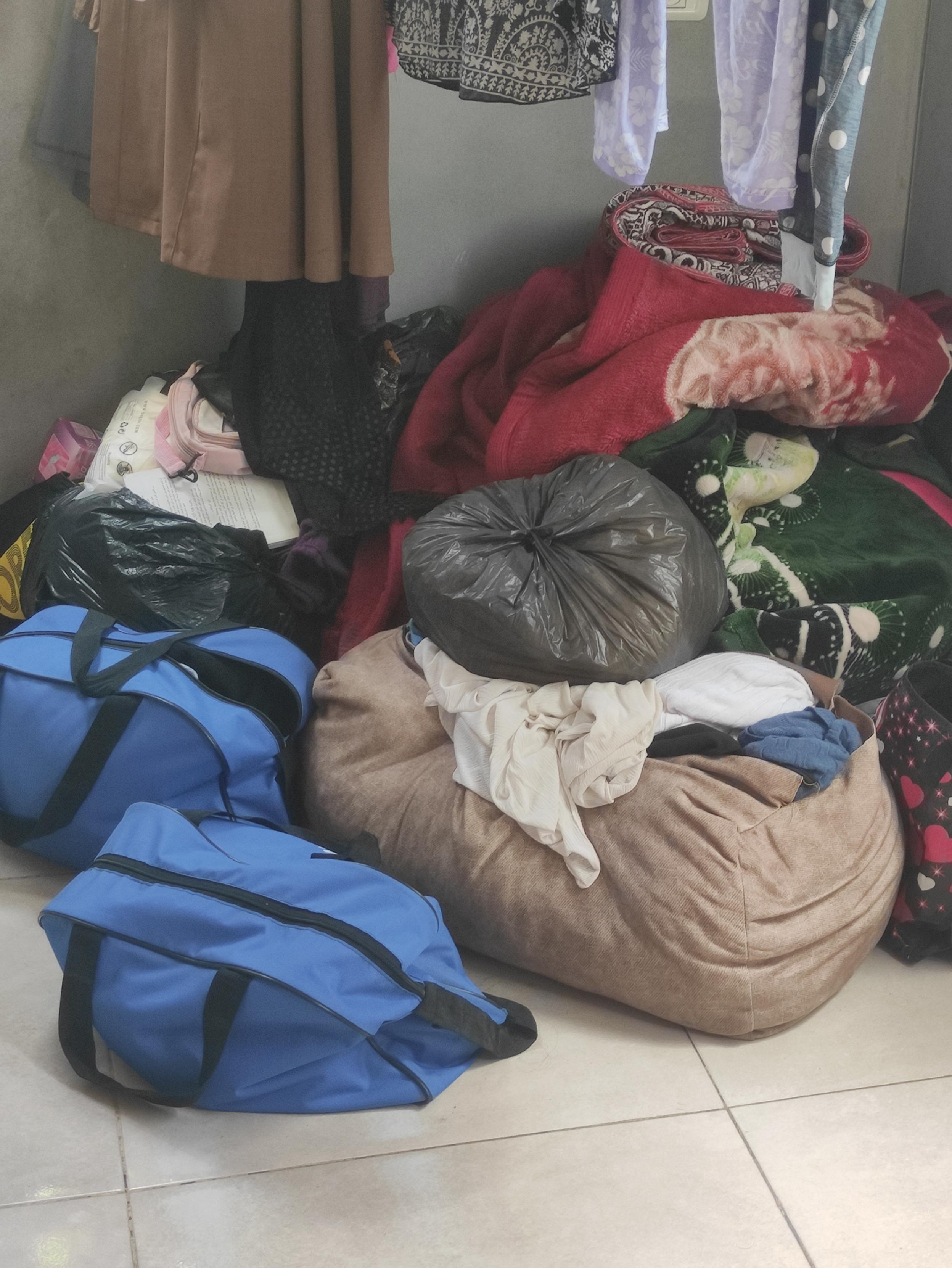 We are always prepared and our bags are always ready to flee under the bombing and displacement, and we always do not know where to go.
