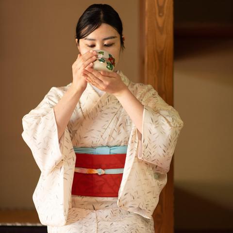 Nao-san enjoys a bowl of matcha.