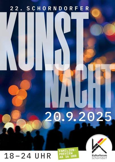 Plakat der Kunst Nacht Schorndorf am Samstag, 20. September  2025