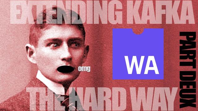 Franz Kafka surprised at the Wasm logo ("part deux")