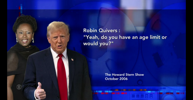 Stern's co-host Robin Quivers follows up by asking if Trump has an "age limit".