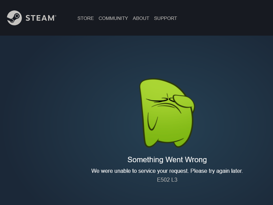 Steam Error: Something Went Wrong