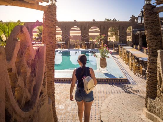 a women in a hotel in Merzouga Morocco