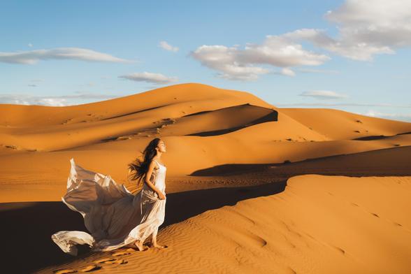 a women in the desert