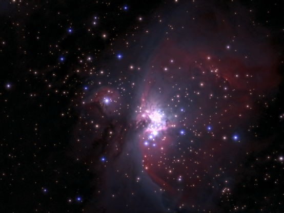 M42 - Great Nebula in Orion - telescope processed image. M42 is a massive stellar nursery in the constellation Orion, a glowing cloud of gas and dust where new stars are actively being born.