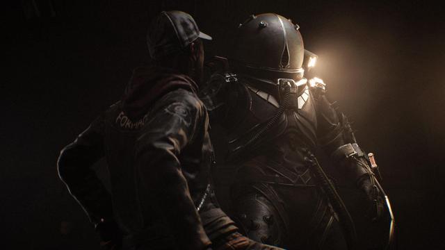 personaje principal de Cronos the New Dawn con un npc