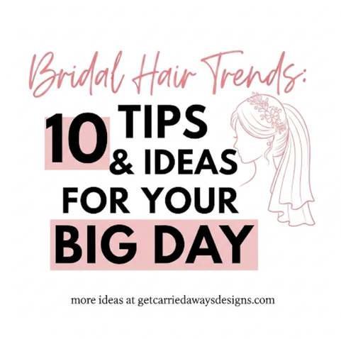 wedding logo with with colors: Pastel Pink, White, Black; getcarriedawaysdesigns.com