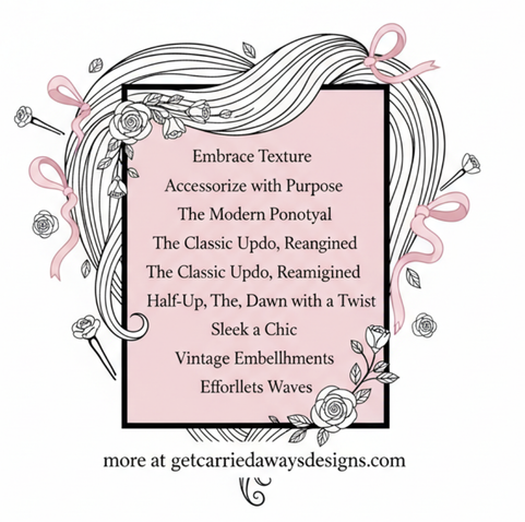 wedding logo with with colors: Pastel Pink, White, Black; getcarriedawaysdesigns.com