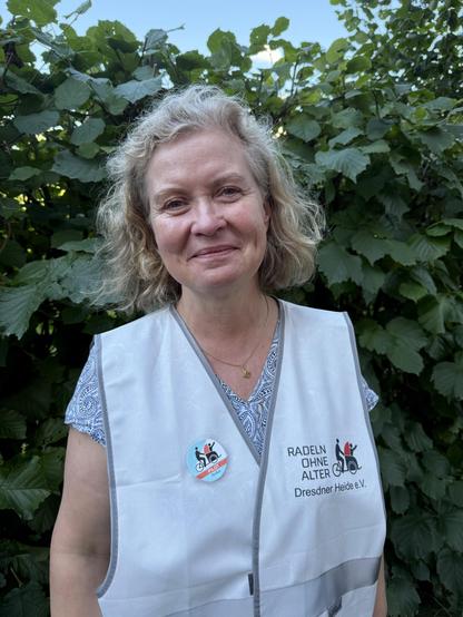 Pilotin Anke mit Radelweste