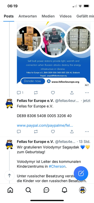 Sharepic. Neuer Fundraiser. Spendensammlung für 20 Einheiten tragbare Powerstation für die Ukraine..