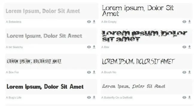 FONT Repo. Варианты шрифтов