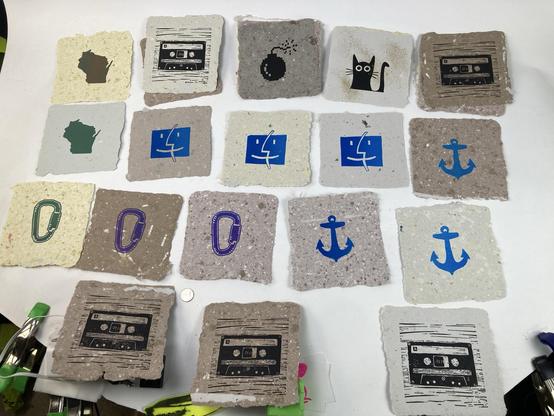Relief prints.