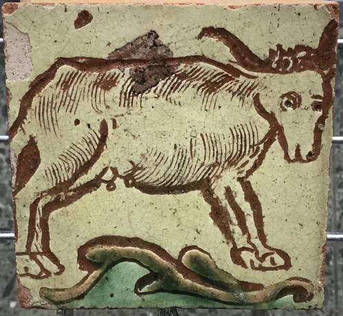#TilesonTuesday Slipware tile 18thC, Niederrhein, NRW, DE.